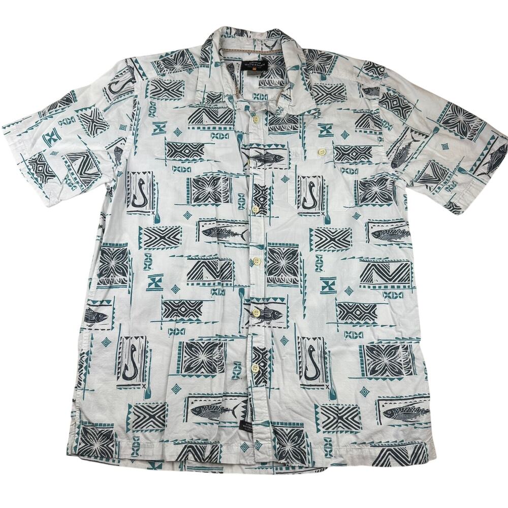 Quiksilver Waterman Collection Hawaiian Shirt Size L